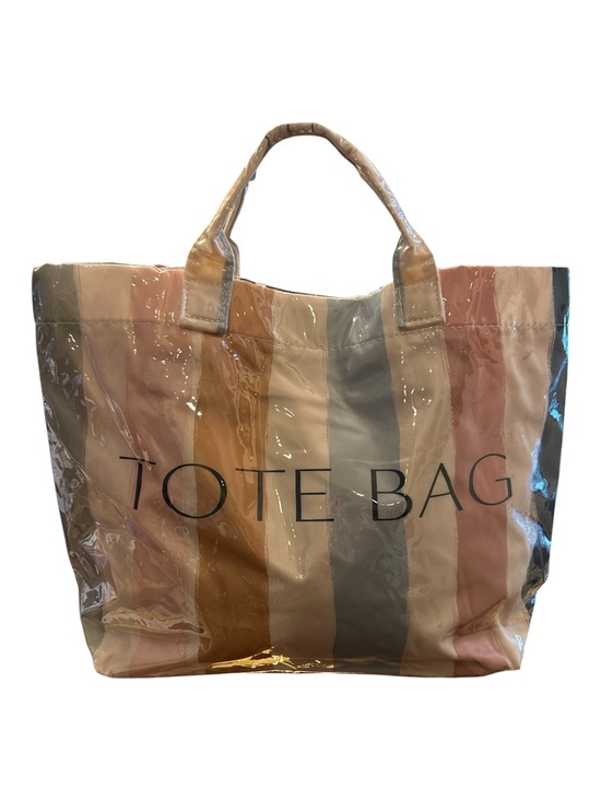 Trendy boutique￼ Handbags - Neutral Multi Stripe Patent Tote Bag